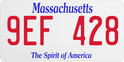 MA license plate 9EF428