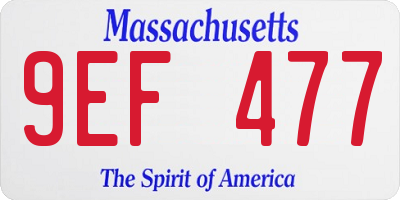 MA license plate 9EF477