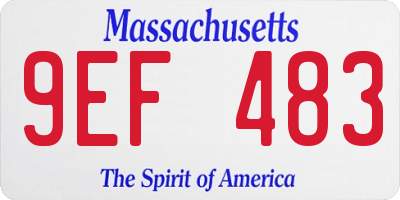 MA license plate 9EF483