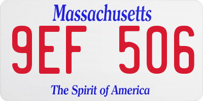 MA license plate 9EF506