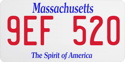 MA license plate 9EF520