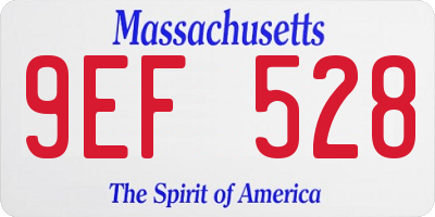 MA license plate 9EF528