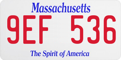 MA license plate 9EF536