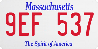 MA license plate 9EF537