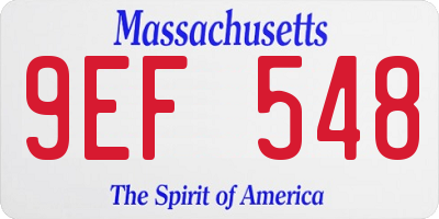 MA license plate 9EF548