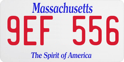 MA license plate 9EF556