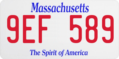 MA license plate 9EF589