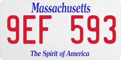 MA license plate 9EF593
