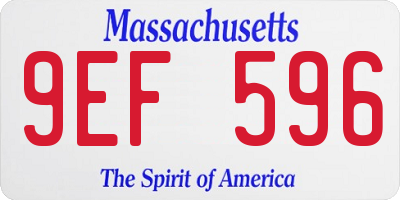 MA license plate 9EF596
