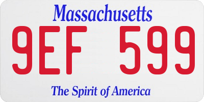 MA license plate 9EF599
