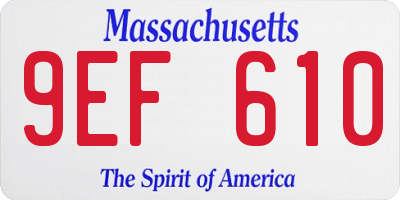 MA license plate 9EF610