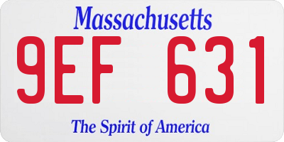 MA license plate 9EF631