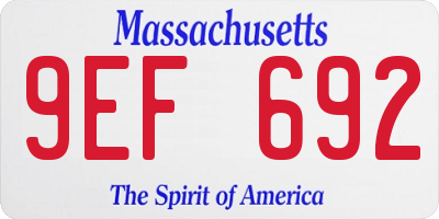 MA license plate 9EF692