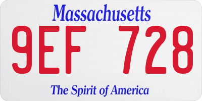 MA license plate 9EF728