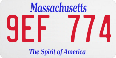 MA license plate 9EF774
