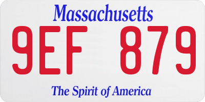 MA license plate 9EF879