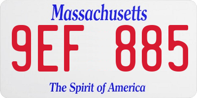 MA license plate 9EF885