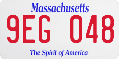 MA license plate 9EG048