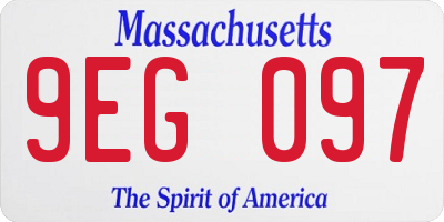 MA license plate 9EG097