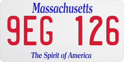 MA license plate 9EG126