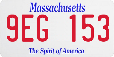 MA license plate 9EG153