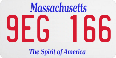 MA license plate 9EG166