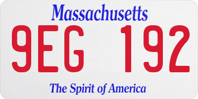 MA license plate 9EG192