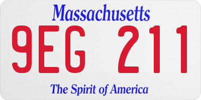 MA license plate 9EG211
