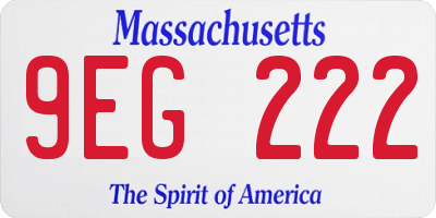 MA license plate 9EG222