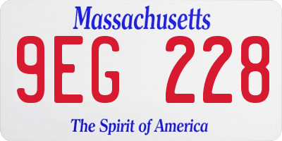 MA license plate 9EG228