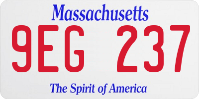 MA license plate 9EG237
