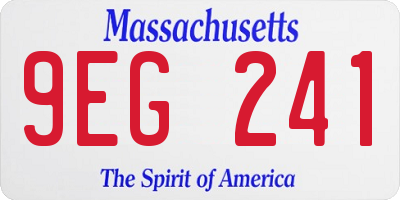 MA license plate 9EG241