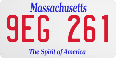 MA license plate 9EG261