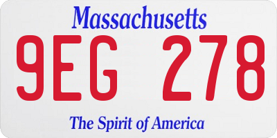 MA license plate 9EG278