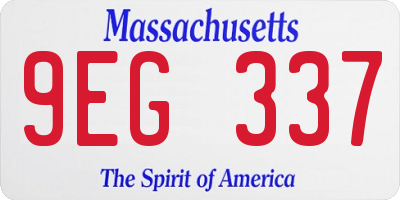 MA license plate 9EG337