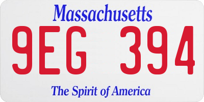 MA license plate 9EG394