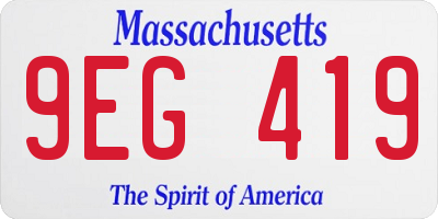 MA license plate 9EG419