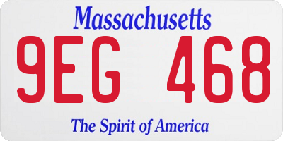 MA license plate 9EG468