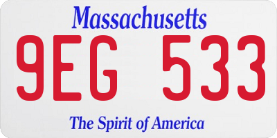 MA license plate 9EG533