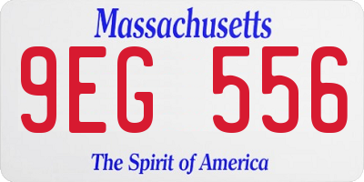 MA license plate 9EG556