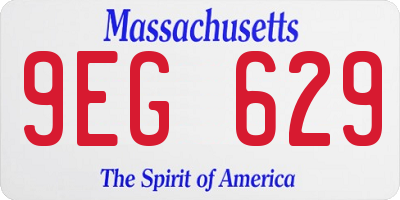 MA license plate 9EG629