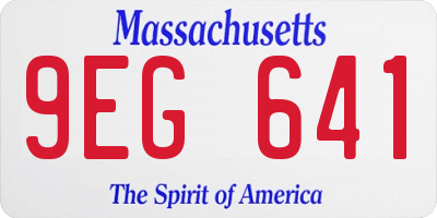 MA license plate 9EG641