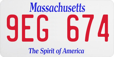 MA license plate 9EG674