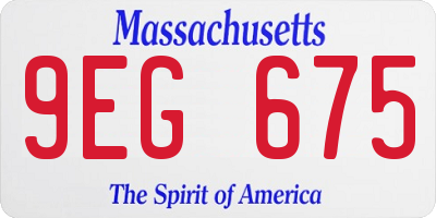 MA license plate 9EG675