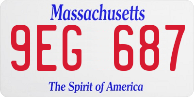 MA license plate 9EG687