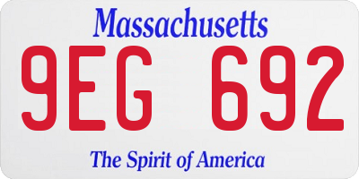 MA license plate 9EG692