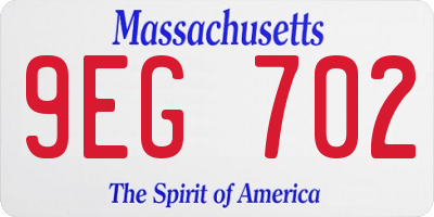MA license plate 9EG702