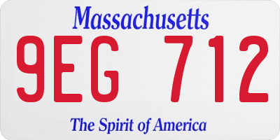 MA license plate 9EG712