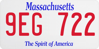 MA license plate 9EG722