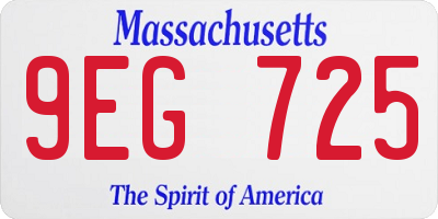 MA license plate 9EG725